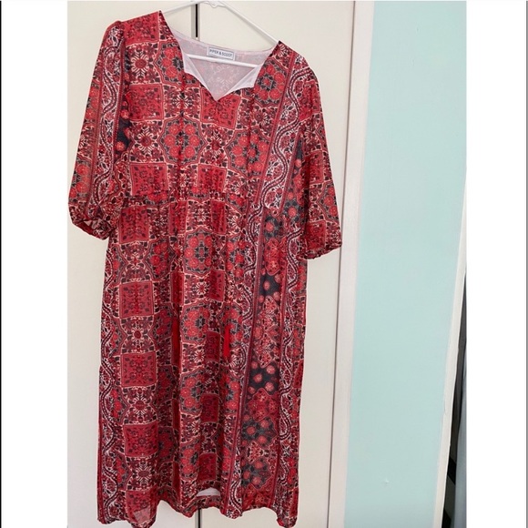 Piper & Scoot Red Boho Dress - Picture 2 of 4